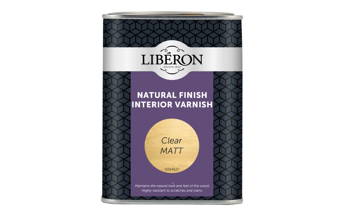 A can of Liberon Natural Finish Interior Varnish in Clear