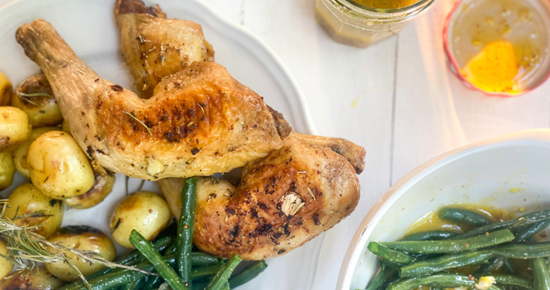 Chicken with potatoes and green beans