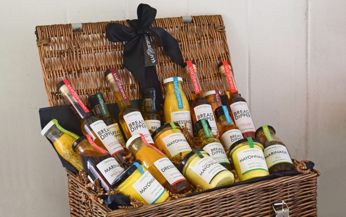 Charlie and Ivy food hamper in a basket