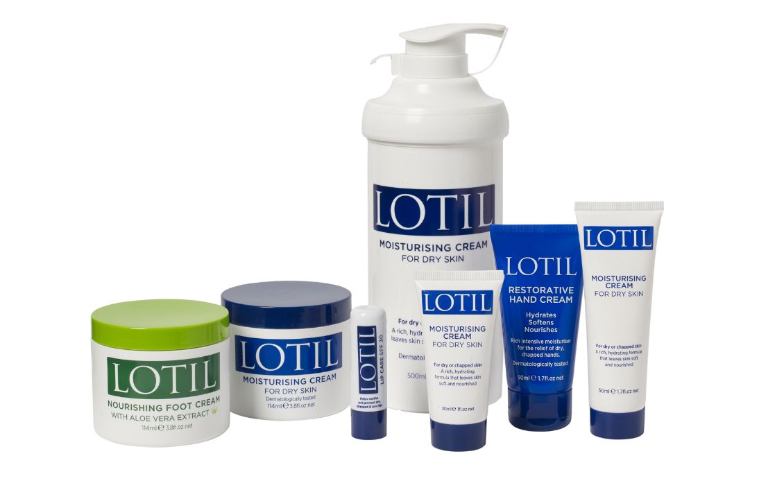 A collection of Lotil skincare products 
