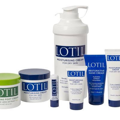 A collection of Lotil skincare products 