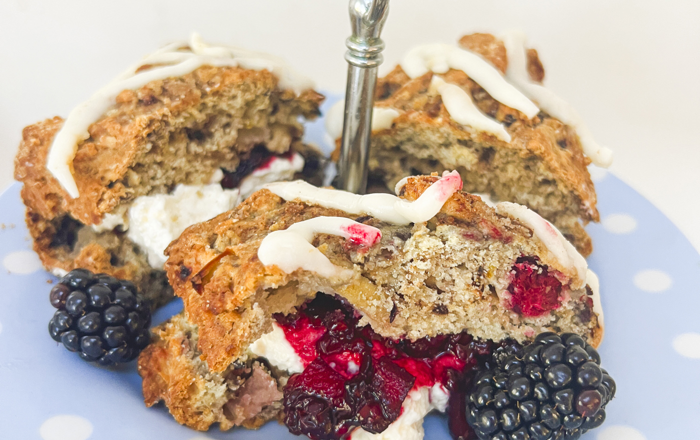 Blackberry and apple scones