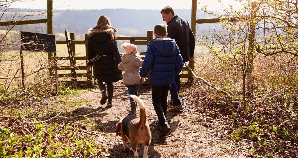Family enjoying a walk together 