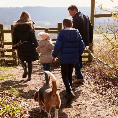 Family enjoying a walk together 